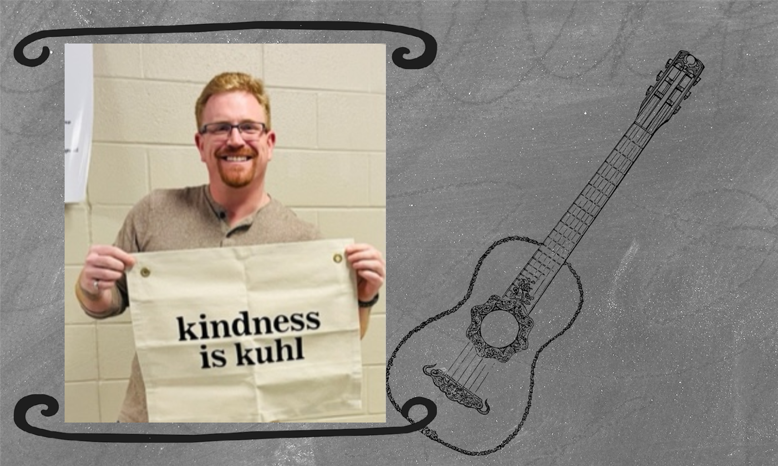 Michael Kuhl holds a flag